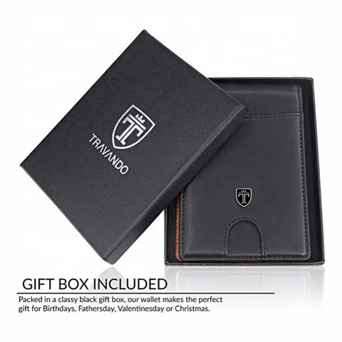 Men Wallet Slim Front Pocket RFID Blocking Leather Money Clip Wallet