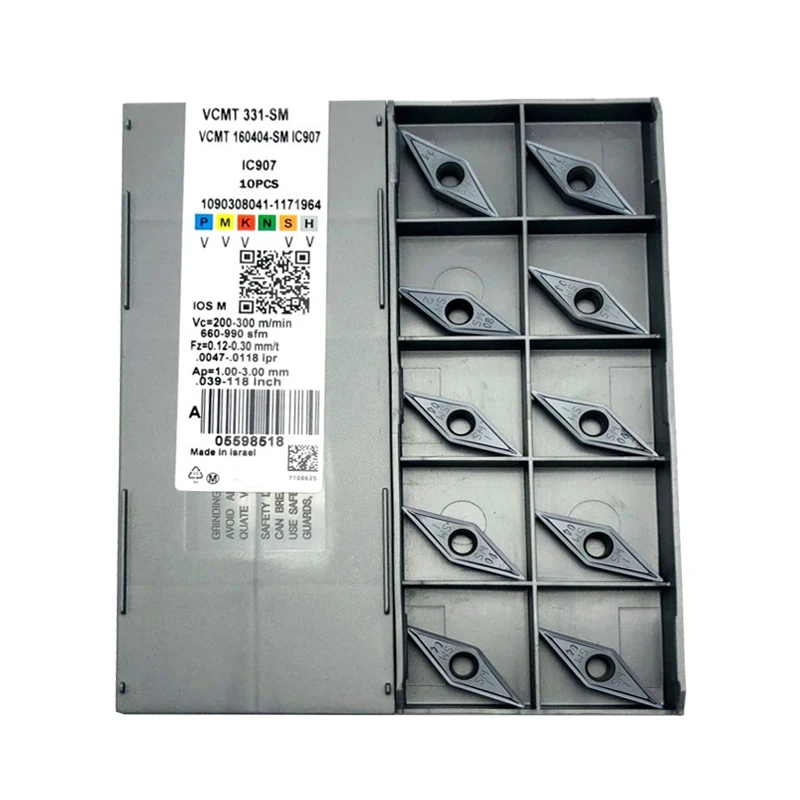 Оригинальный Iscars VCMT160404-SM IC907 CNC поворотное лезвие твердосплавные режущие вставки