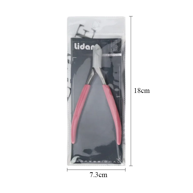 Lidan Professional Manicure Tools Stainless Steel Pink Handle Dead Skin Remover Cuticle Nail Clipper / Nail Nipper/Nail Cutter