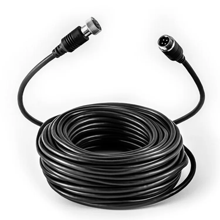 Backup Camera Cable 4pin Video Power Aviation Extension Av Cable Rearview Parking Monitor Cctv System Waterproof Shock Proof 15m