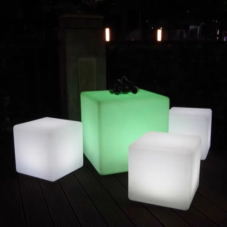 Bar Stool Chair 16 RGB LED Night Club Rechargeable Battery Powered IP65 Waterproof LED Cube Seat Chair