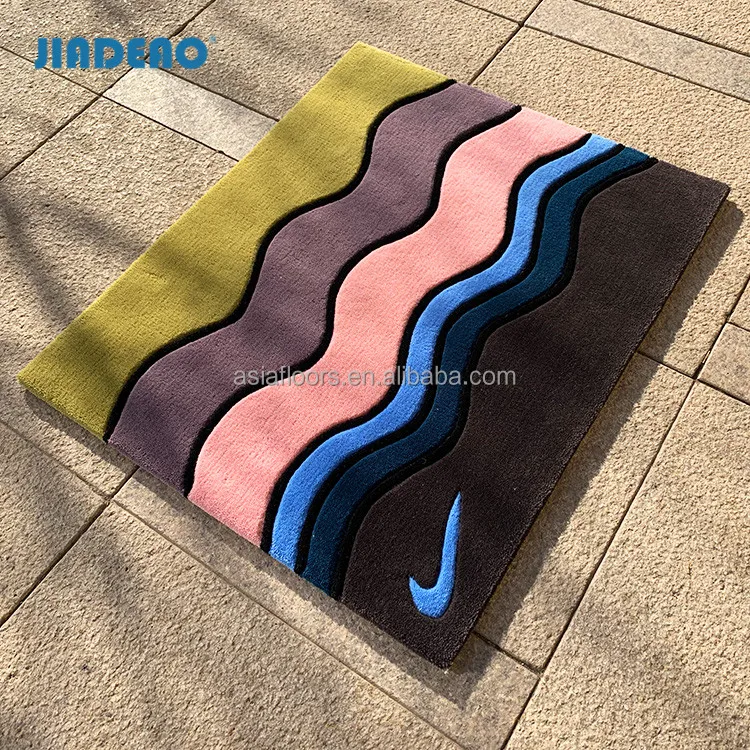 Popular Wholesale Rug Circle Carpet Cool Rugs Cut Out Brand Logo Rug  Commercial Logo Design Custom Mats And Carpets For Wholes