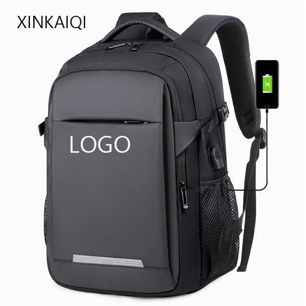 Hot Selling Custom Outdoor Black Waterproof School Travel Laptop Bag Backpacks With Usb Charging