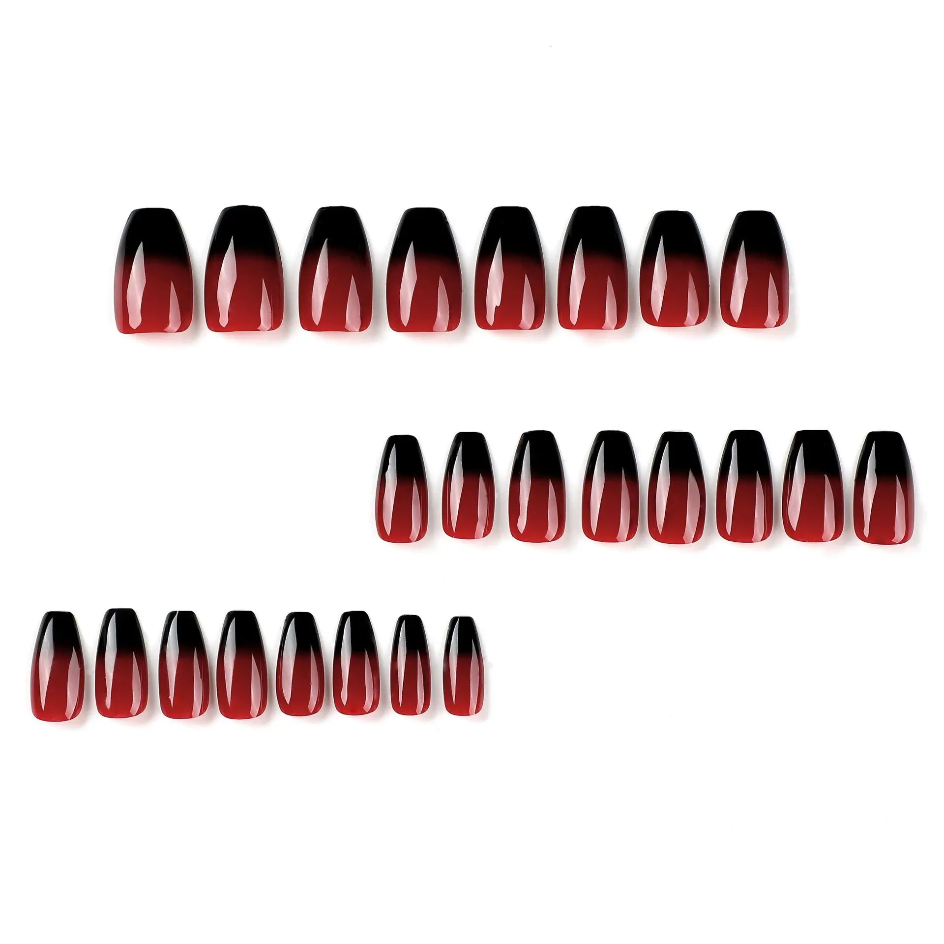 High Quality Custom Design Artificial Fingernails Red-Black French Nail Stickers  Press On Nails