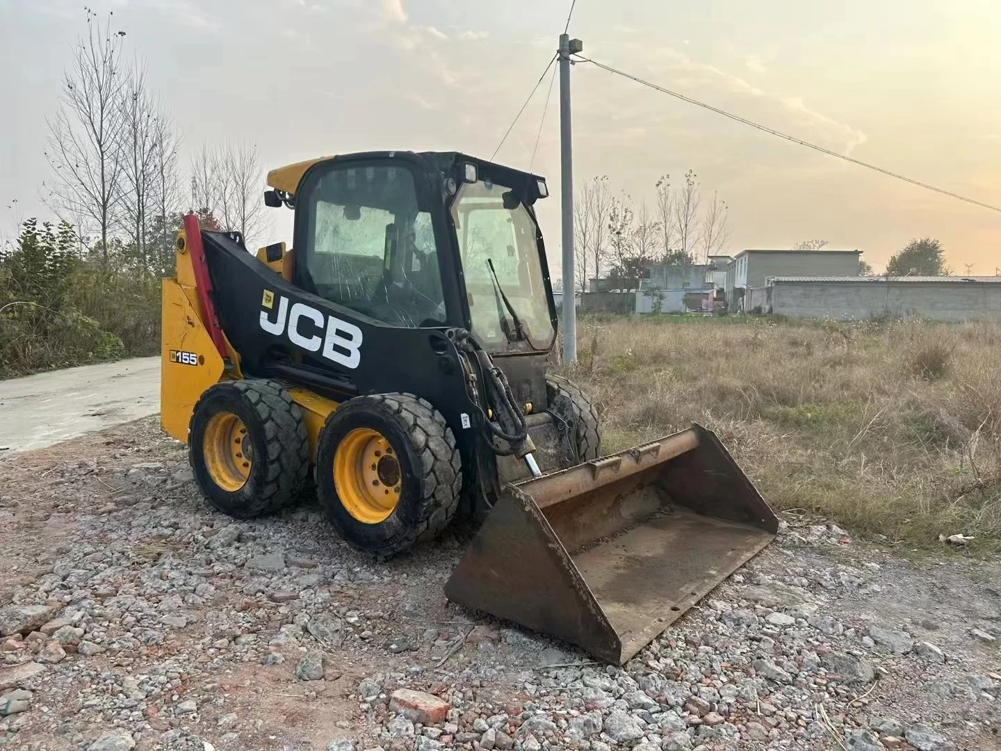 Original JCB 155 T3 4x4 Wheel Small Loader Used JCB 155 Mini Skid Steer Loader With Side Door And Single Arm Lifting For Sale