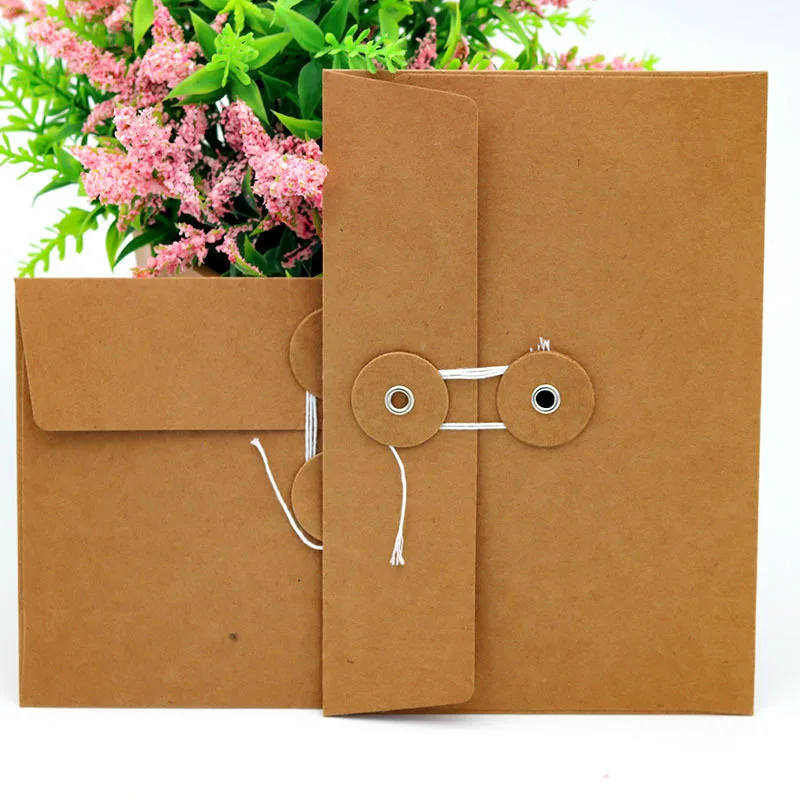 Wholesale Kraft Paper Envelopes Packaging Hot Stamping Foil Logo Custom Tickets Receipt File Folders Document Bags