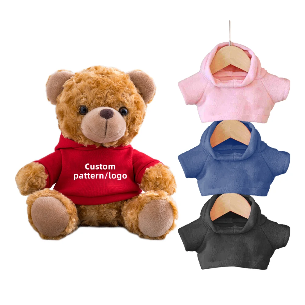 Wholesale Manufacturer Creative Animal With Teddy Bear Clothes OEM Logo Custom removable clothes accessories