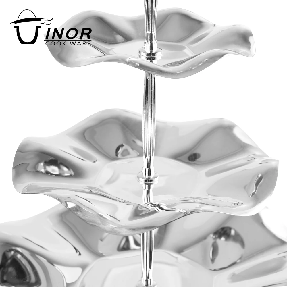 luxury wedding cake display plate stainless steel dessert tray for wholesale