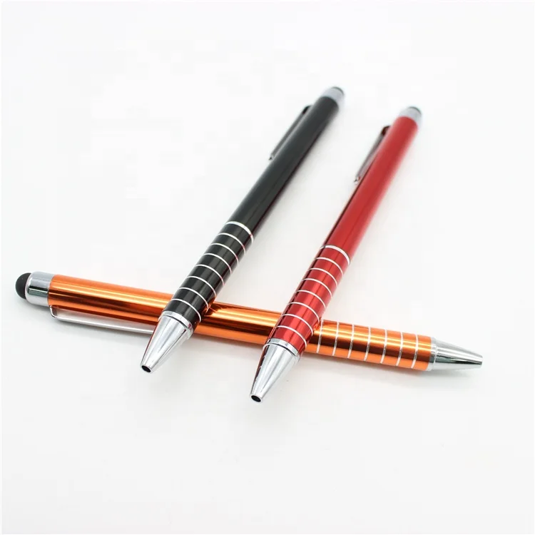 Corporate high-end touch screen pen personalized engraved metal custom logo electric shock pen