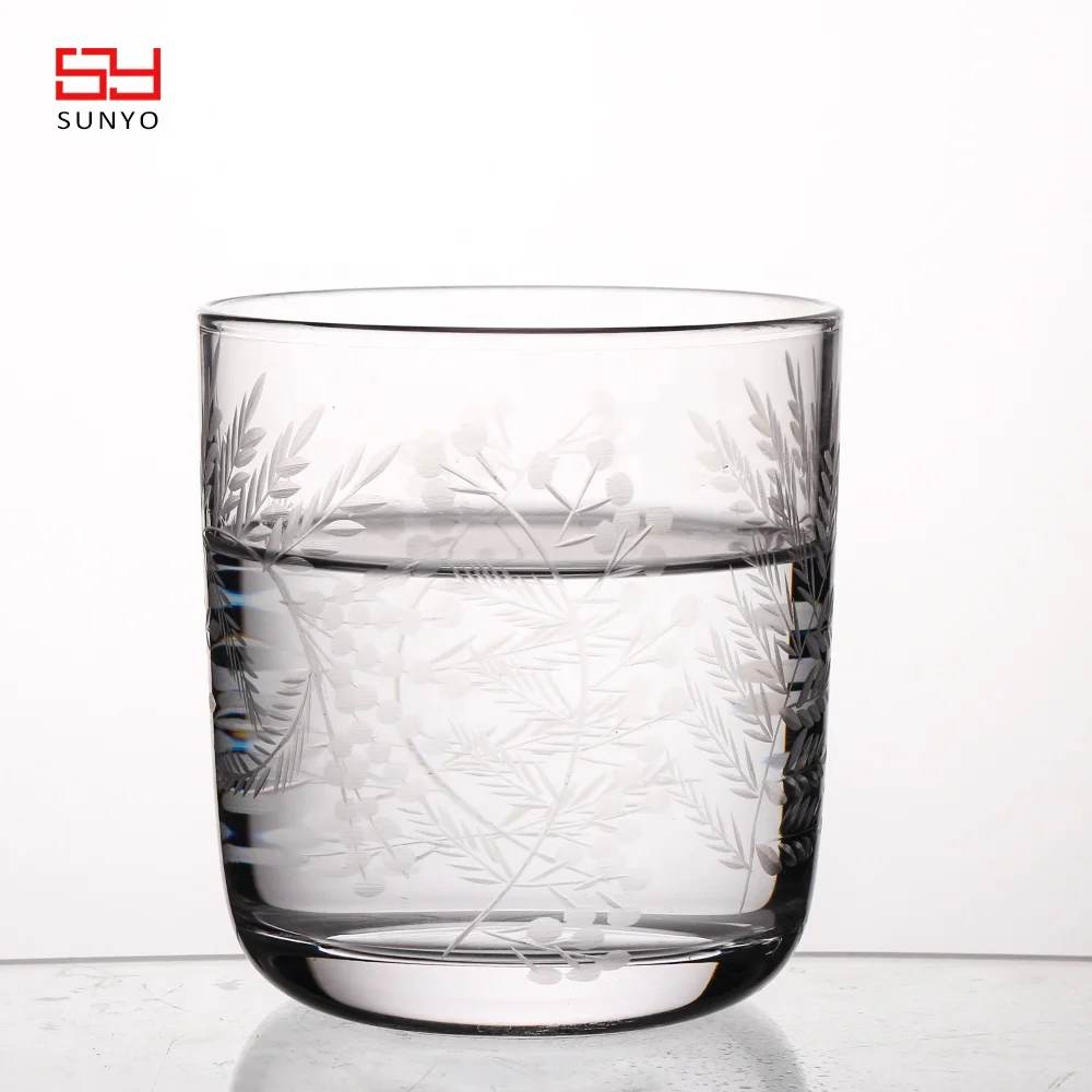 11oz Handblown Fashion Clear Engraved Custom Drinking Water Glass