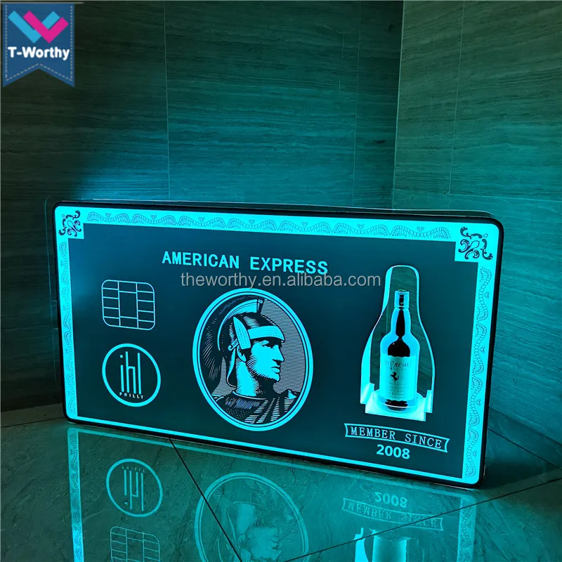 TW-B298 LACK CARD BOTTLE PRESENTER VIP Champagne Bottle Service Presenter LED Tray holder for Night Club