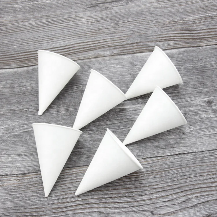 Hot Sale 4 Oz 4.5 Oz 6 Oz White Cone Water Paper Cups Disposable Snow Cone Cup Wholesale