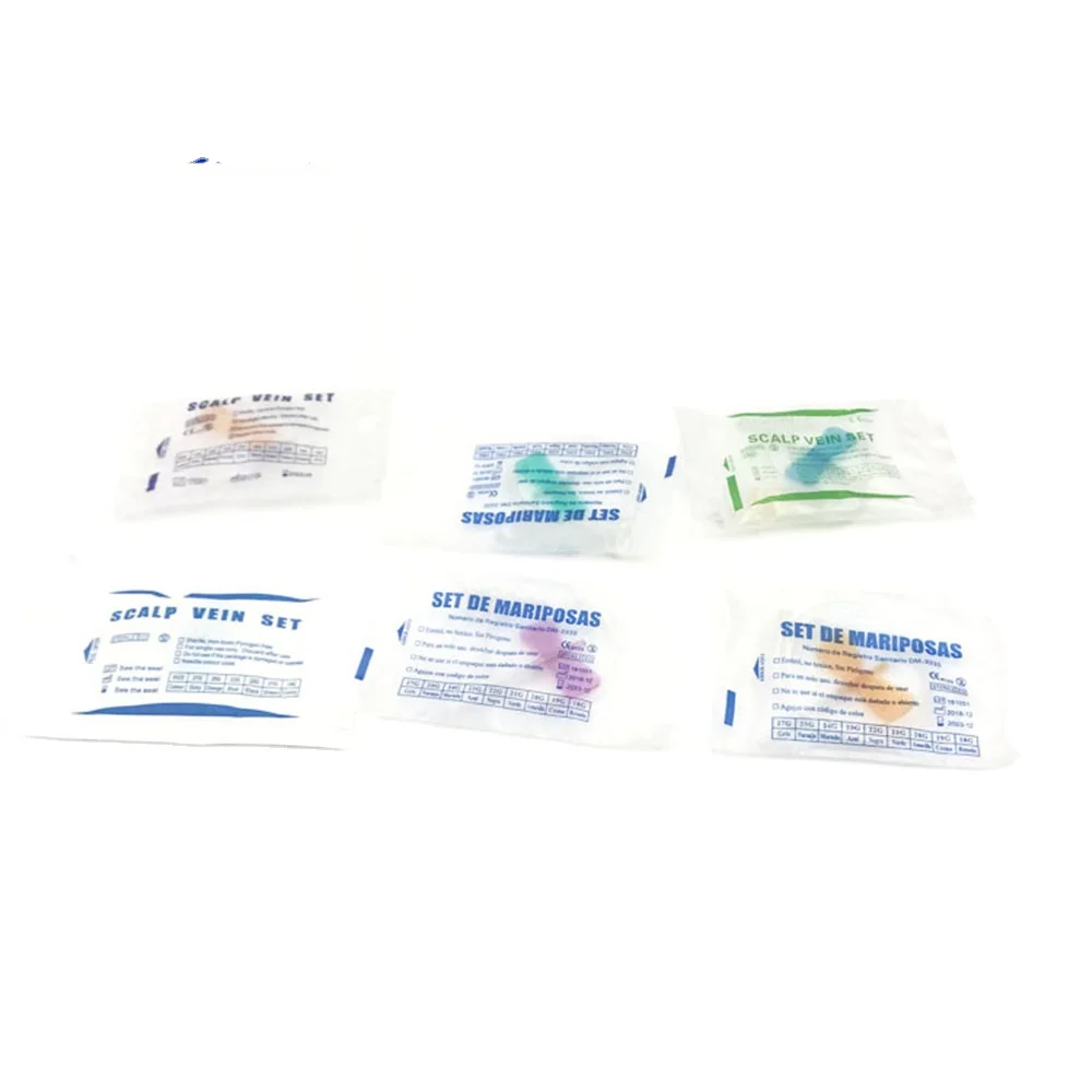 medical luer lock luer slip butterfly scalp vein set with butterfly needle