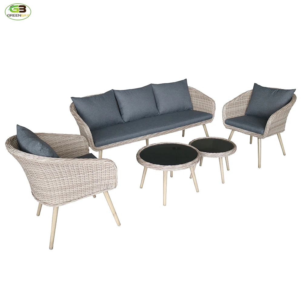 Rattan Wicker Natural Patio Furniture Sofa Set Garden Outdoor Sectionals In Sofas French Style