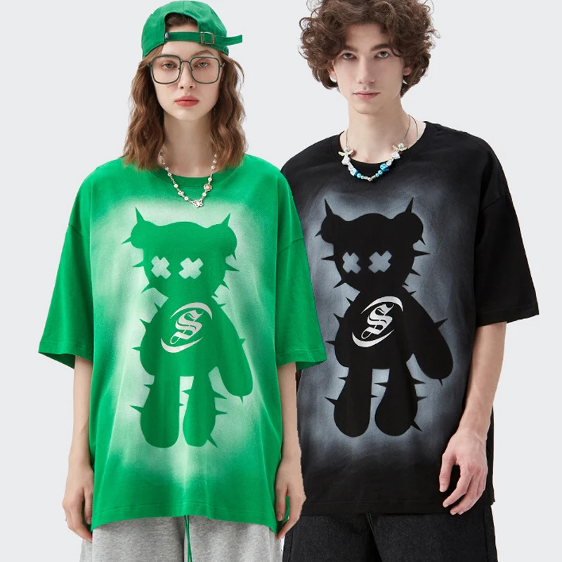 2022 new reflective couple graphic o neck t shirt custom streetwear t shirt in bulk
