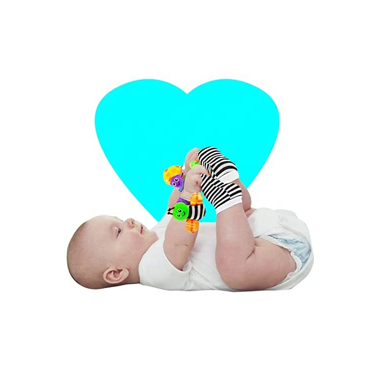 Baby Socks insect Infant Rattles Stuffed Toys Animal Wrist Strap