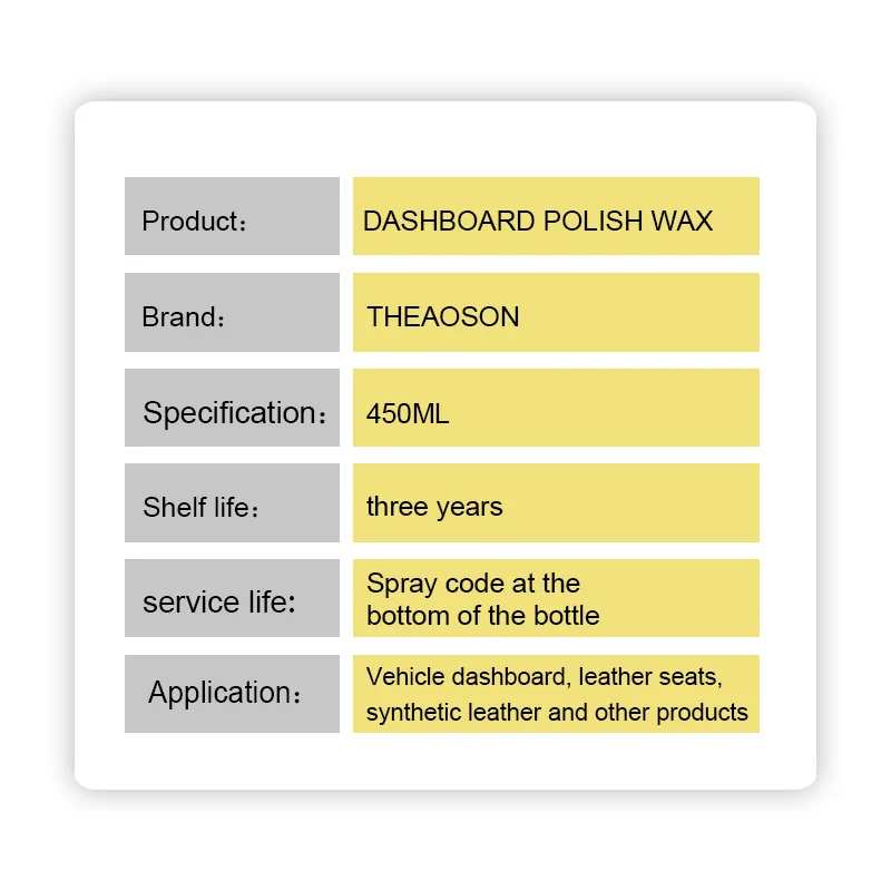 THEAOSON Dashboard Polish Wax car interior dashboard polish wax auto polisher