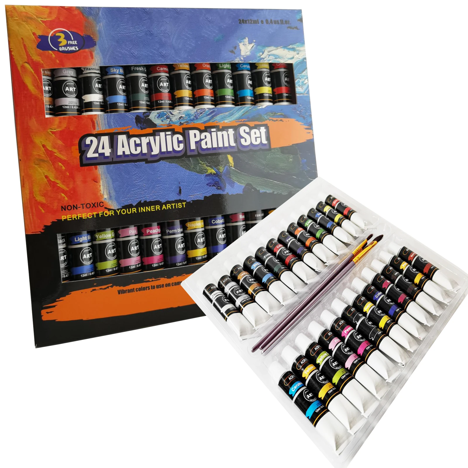 Wholesale professional painting water based non-toxic acrylic paint for canvas for art students