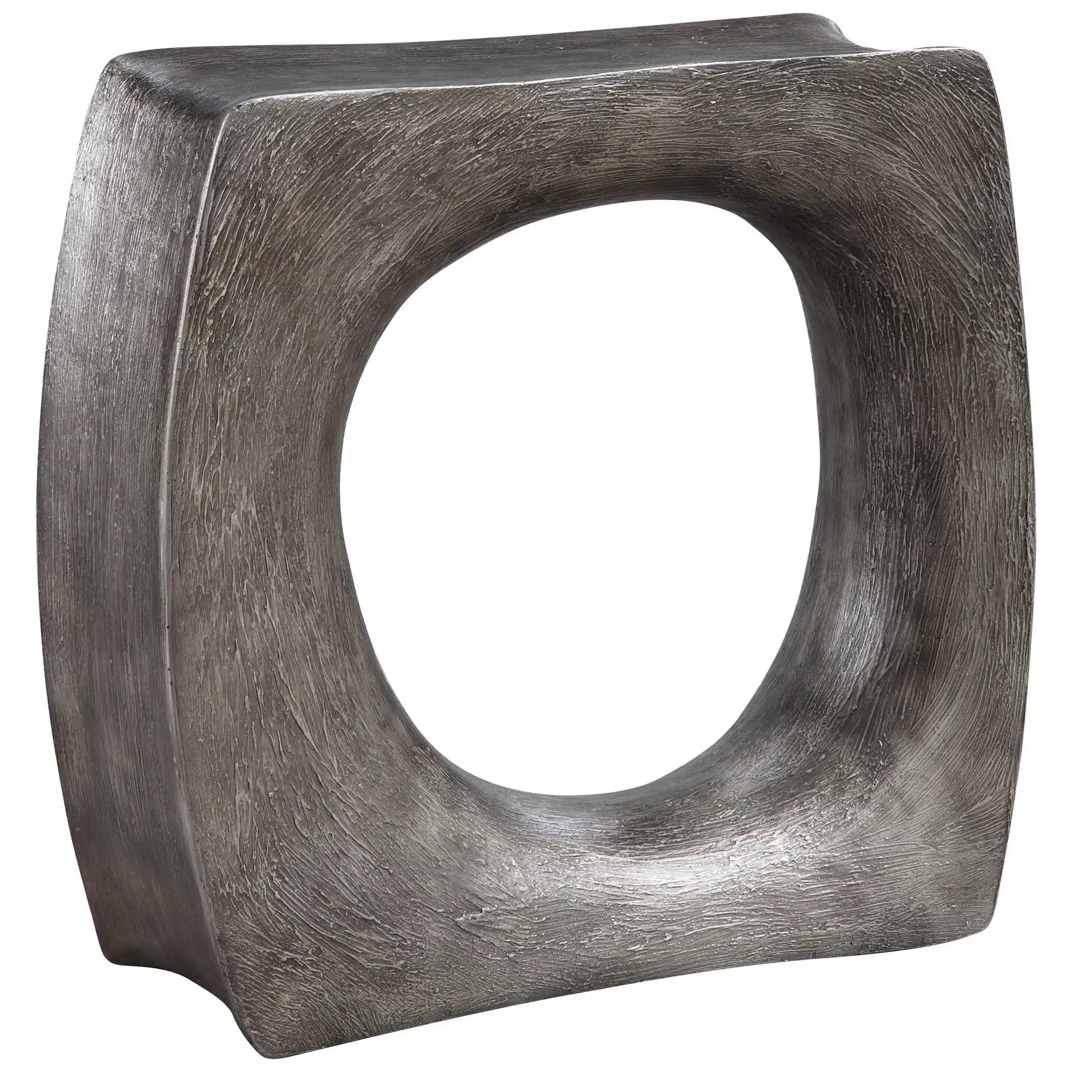 Modern Rock Style Metal Black square Side Table Is Placed Next to the Sofa and in Office