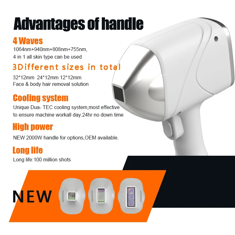 OEM CE Approved Latest Laser High Power 1200w Hair Removal painless hair removal all skin 3 Wavelength diode Laser equipment