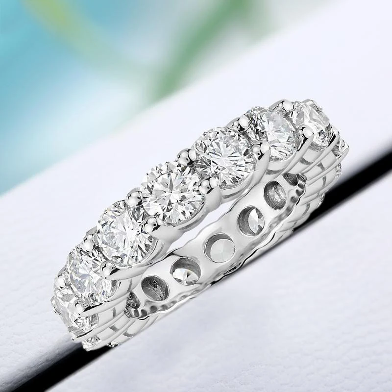 Hot Sale Classic 5mm 0.5CT 925 Sterling Silver Personalized Moissanite Eternity Band Tennis Ring for women