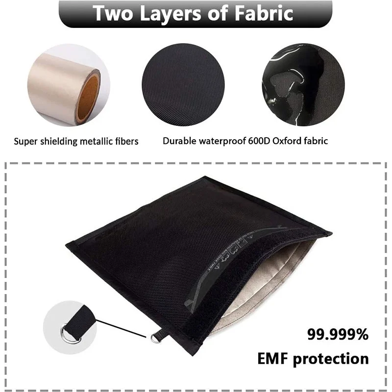 QQgift OEM Custom Faraday Bag for Phones 2 Packs Faraday Cages for Ipad Card Data Protection (M+L)