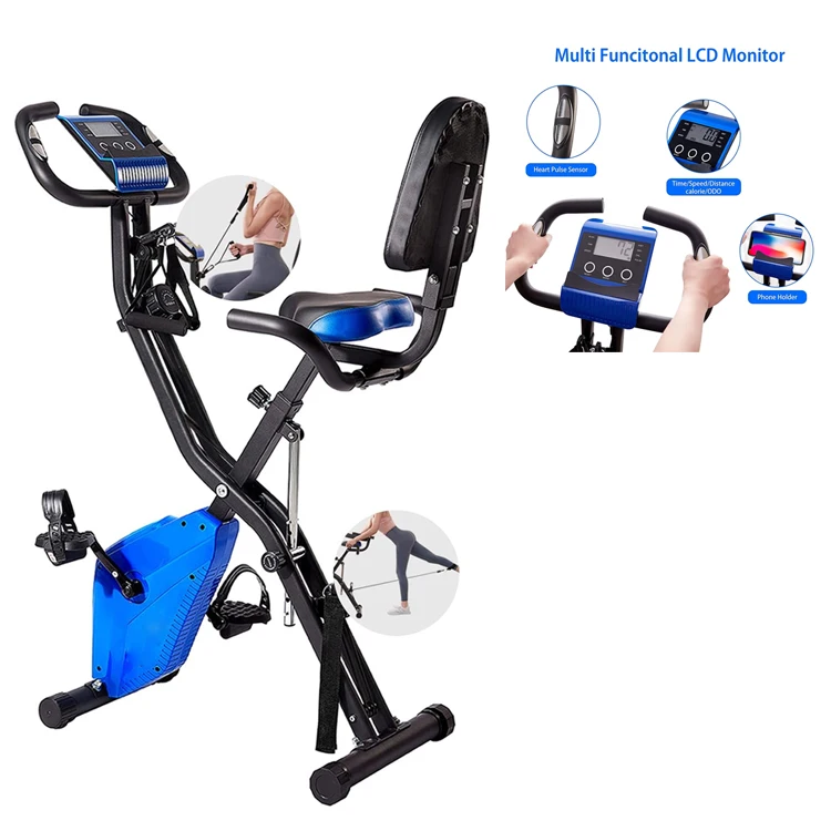 Zoshine Fitness Bike For Home Exercise Bike and Upright Indoor Cycling Bike Position Foldable Stationary  Machine