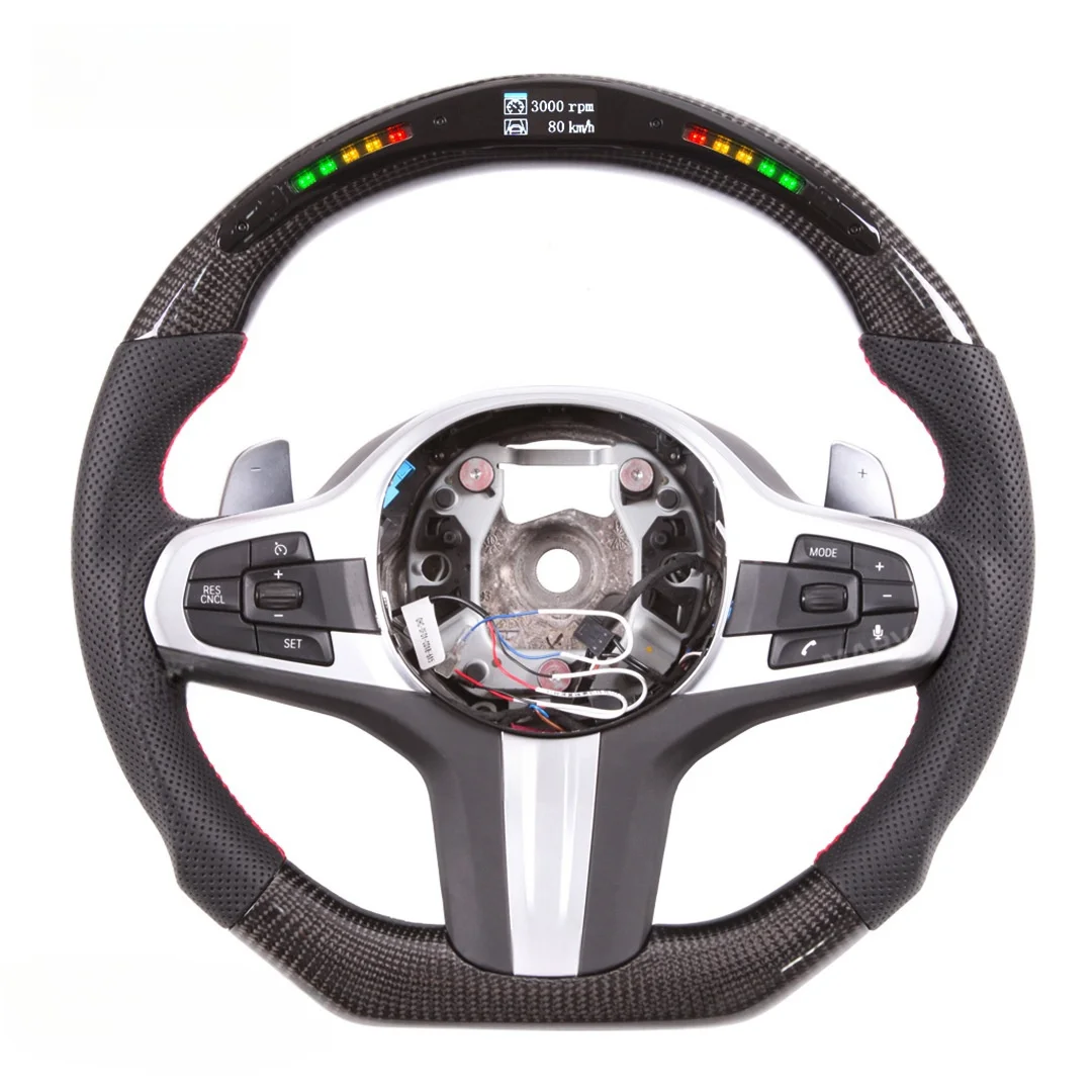 Светодиодное рулевое колесо из углеродного волокна для BMW G20 G30 G38 G28 G05 G06 3 серии M340i высокопроизводительное