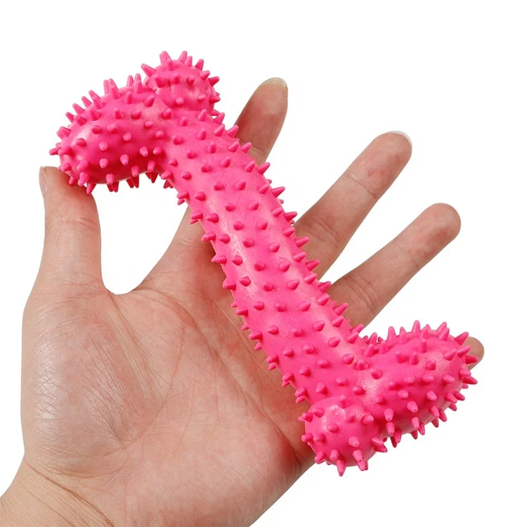 High Quality Bone Shape Bite Resistant Teeth Cleaning Rubber Chew Dog Pet Toy