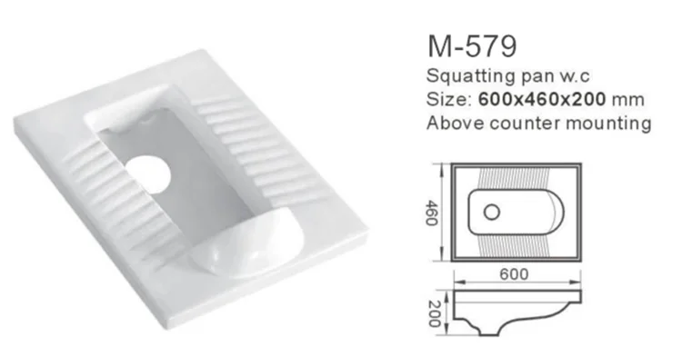 China factory ceramic squatting toilet with flush