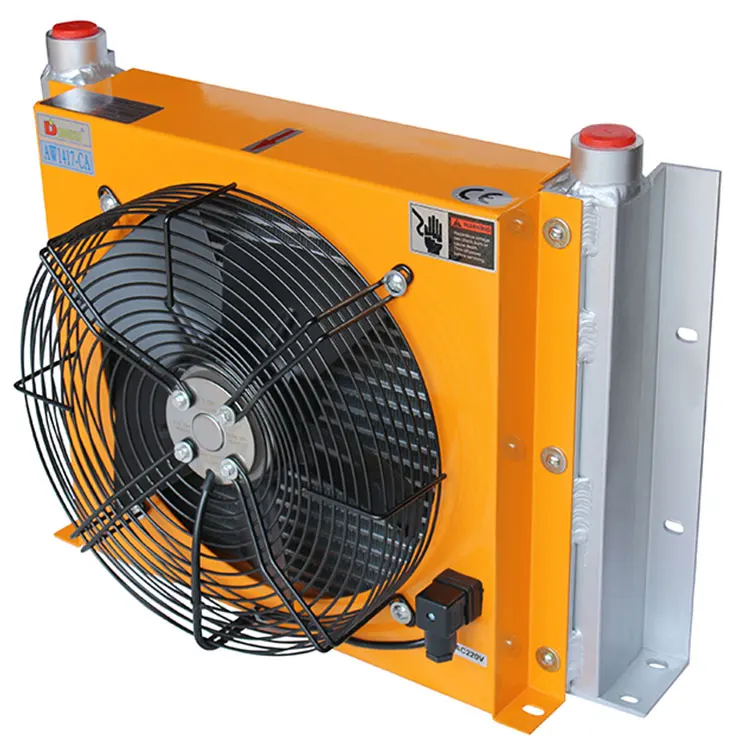 Small in volume plate fin air cooler hydraulic heat exchanger with fan