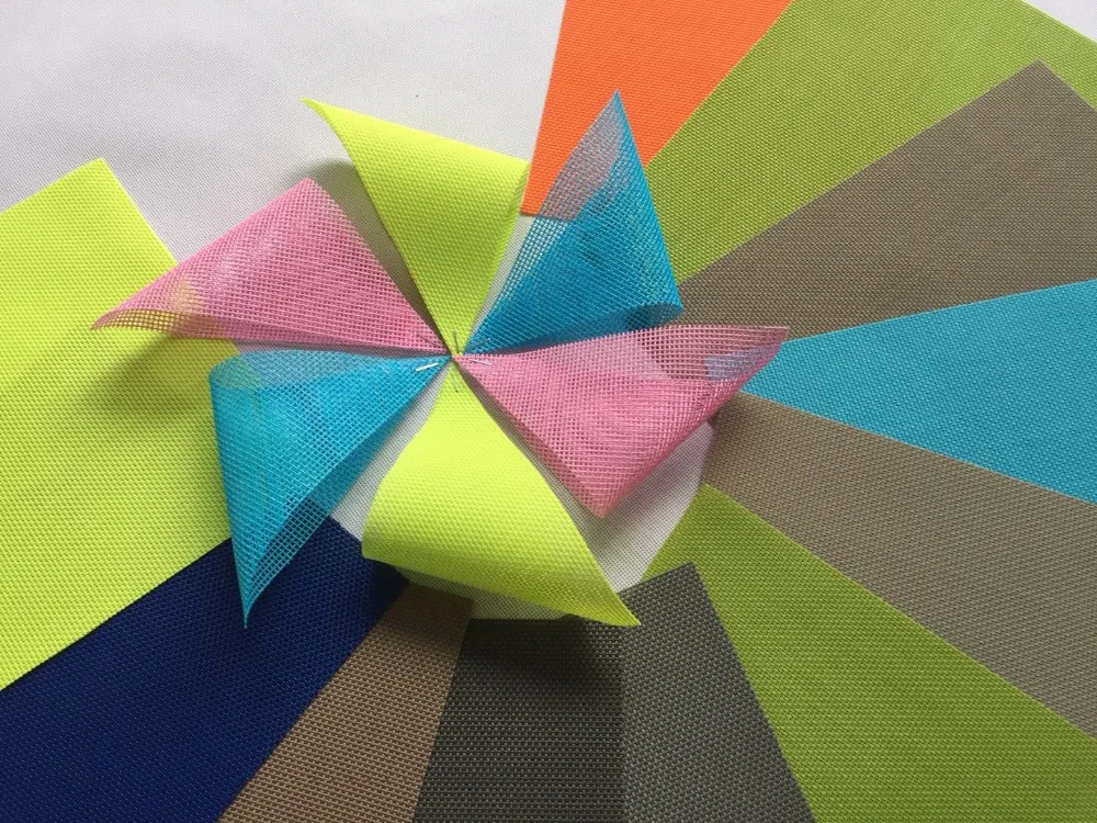 Fire Resistant High UV PVC Coated Polyester Mesh Fabric for Outdoor Furniture/Swimming pool fence/Tool mesh bag