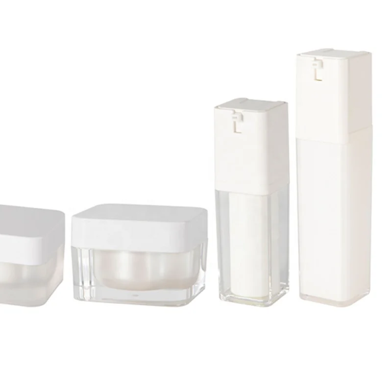 Square Shape Rotate Cosmetic Packaging Drunk Elephant Serum Airless Lotion Pump Bottle 15ml 30ml 50ml