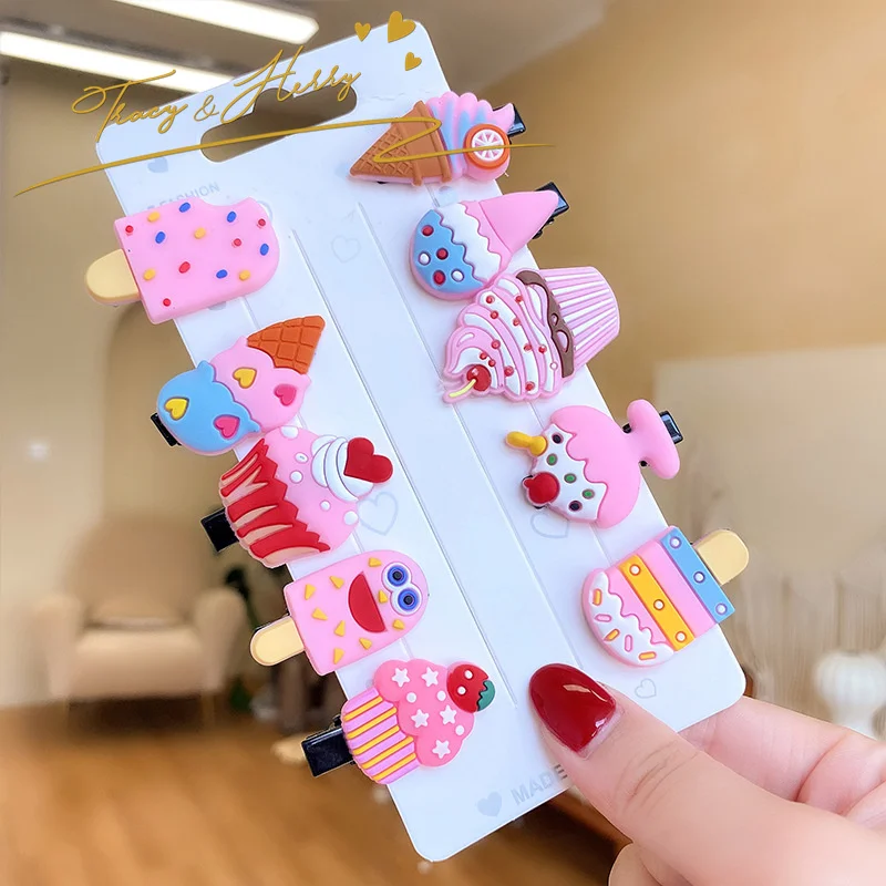 Tracy & Herry Spring 2022 New Fashion Hair Accessories Kids Colorful Cartoon Flat Spring Clips for Baby Girls Cute Hair Clip
