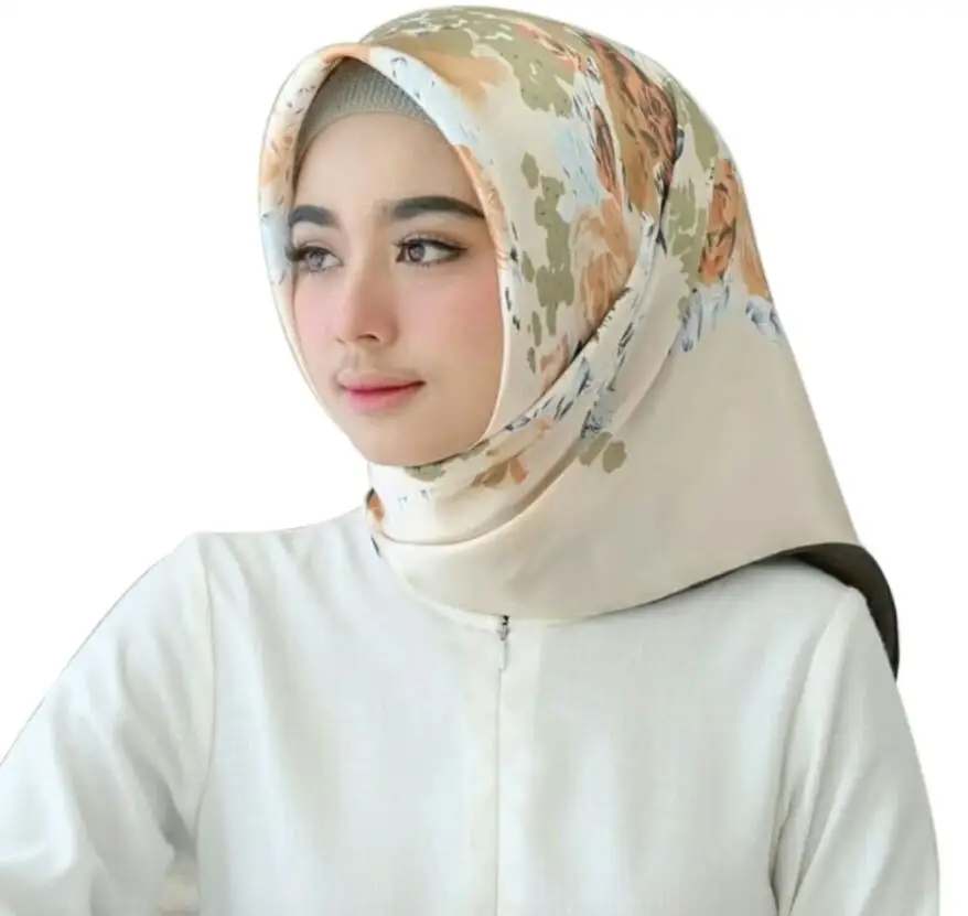 Factory Custom Digital Printed Bandana Head Scarf Traditional Babushka Scarves For Women
