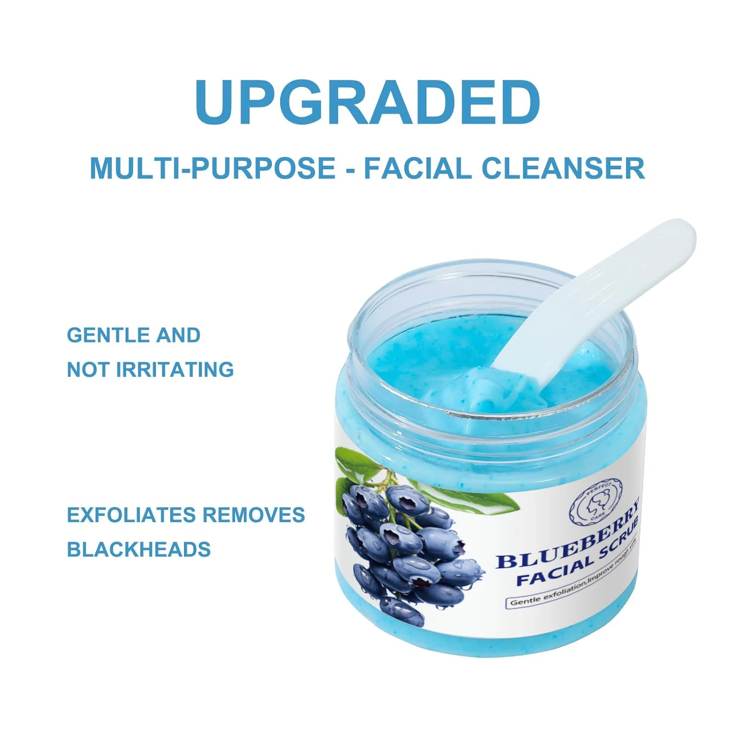 Private Label Natural Organic Moisturizing Blueberry Body Scrub for Acne Scar, Fine Lines & Wrinkles Facial Scrub