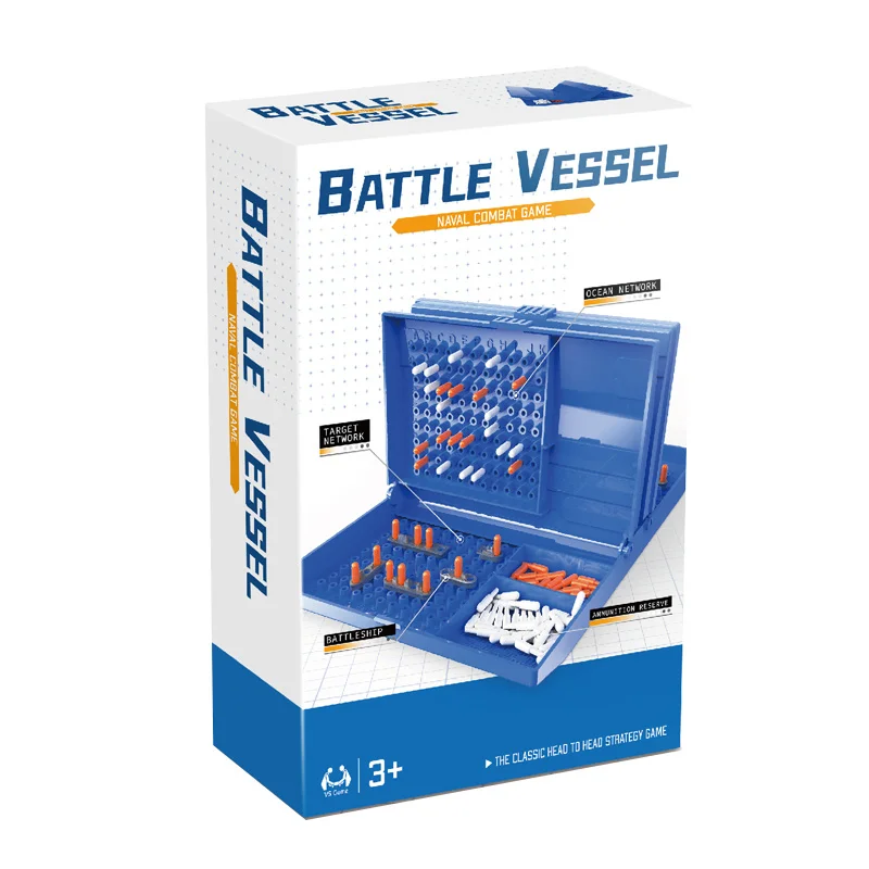 Two-player logical thinking table top playing vessel sea ship battle game