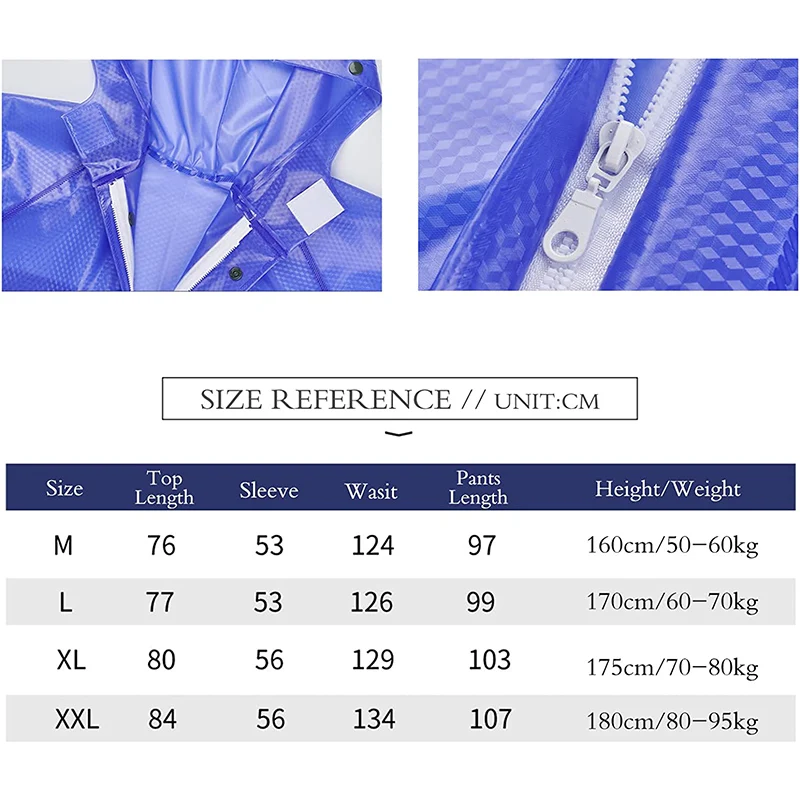 Wholesale Customize PVC raincoat rain jacket pants suit for adult women men body seals reflective Rain Suit waterproof