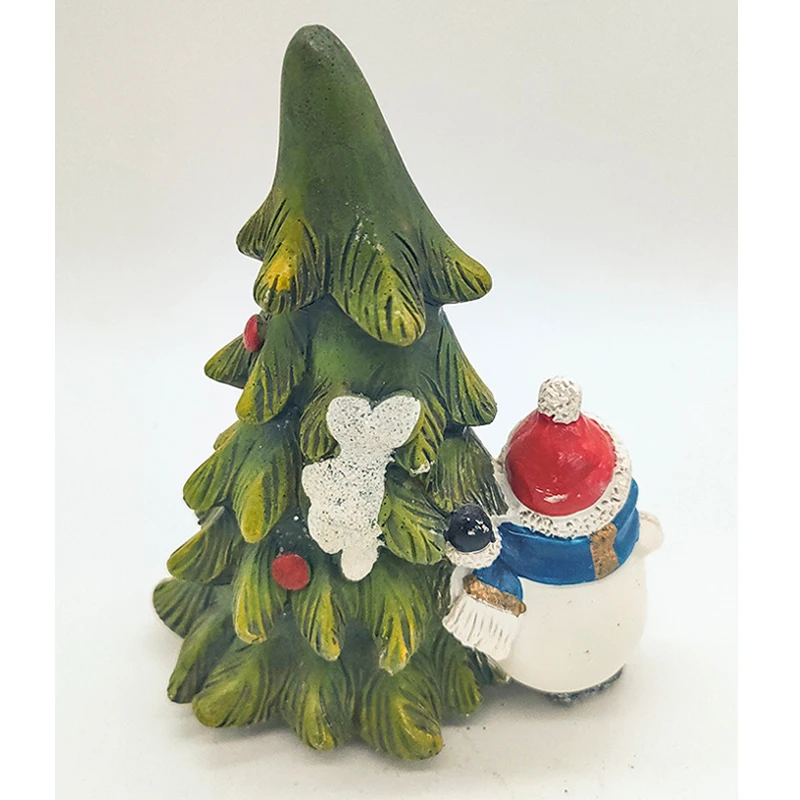 Luxury Mini Resin crafts Snowman Christmas Tree landscape DIY decorative ornaments Christmas tabletop decoration