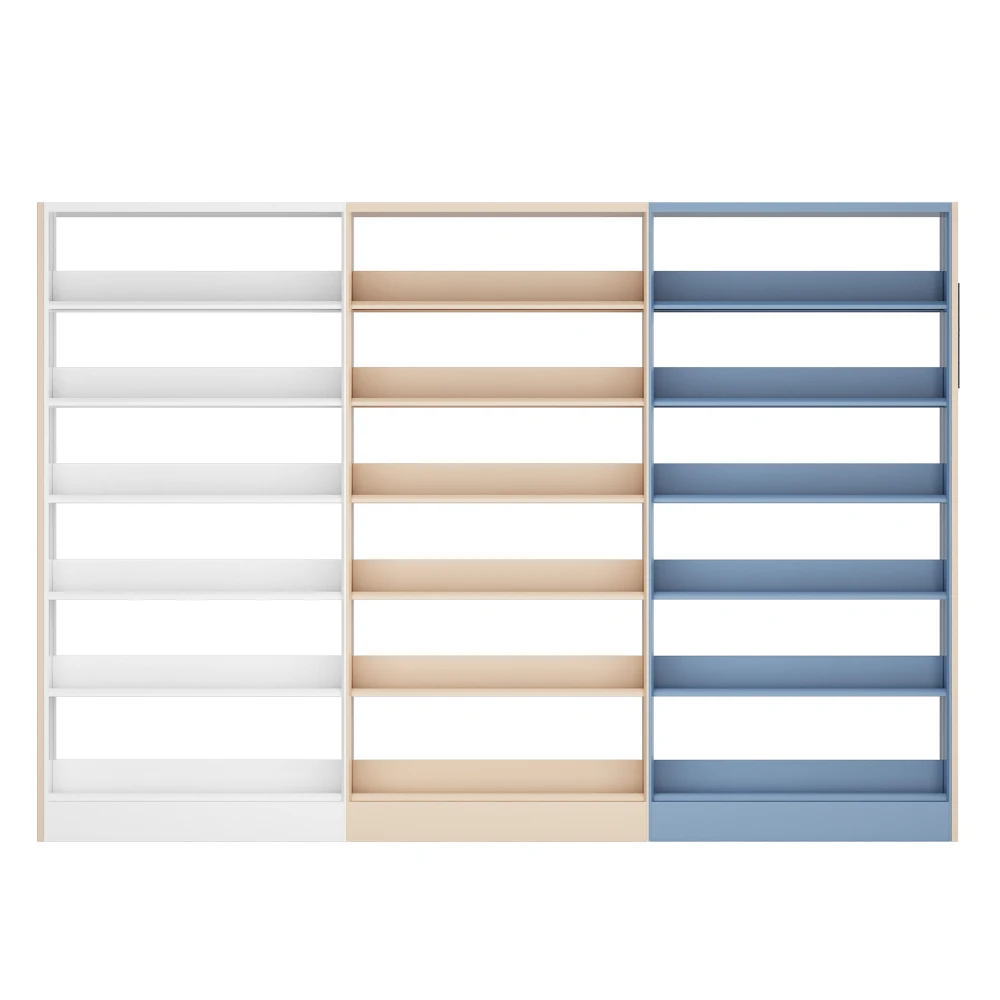 Customized Modern Metal Steel Library Bookcase 5 pcs Adjustable Layers Library Bookshelf Furniture