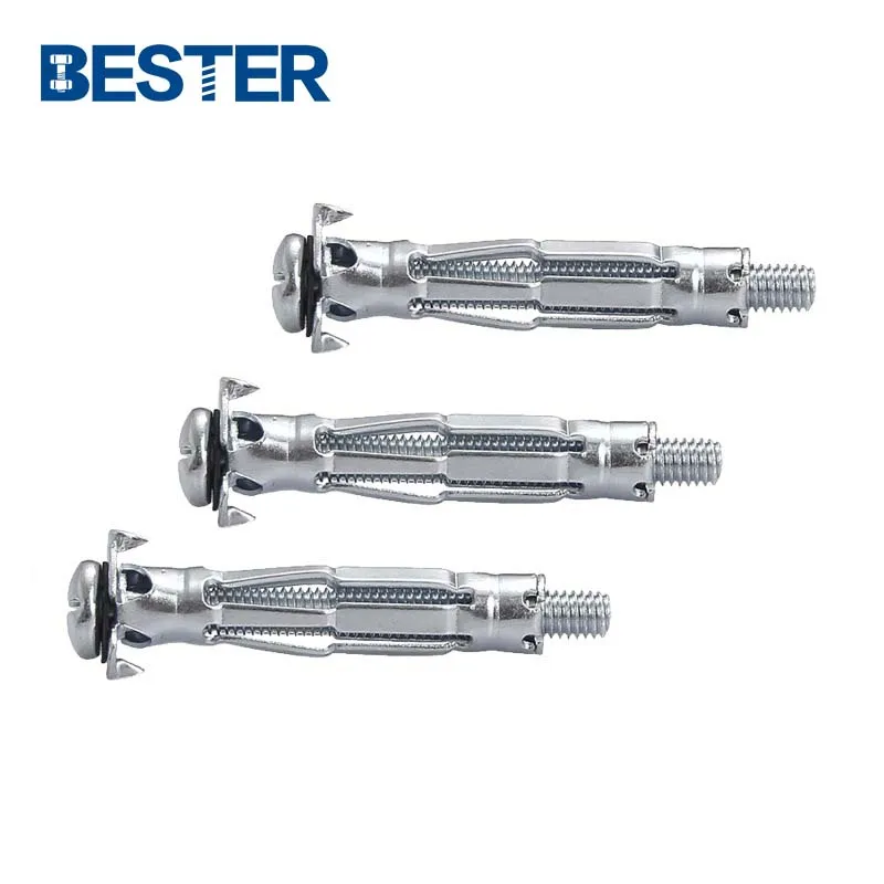 Stainless carbon steel cross recessed cavity m-type plasterboard hollow wall anchors for sale