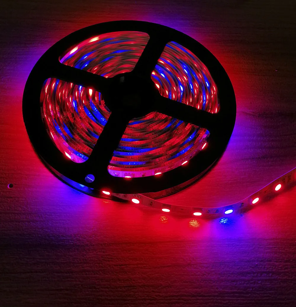 Растения растут свет 5050 SMD красный и синий светодиодные длинных ростений 16.4ft гибкий мягкий световой шнур для парниковых гидропоники семена цветов в помещении