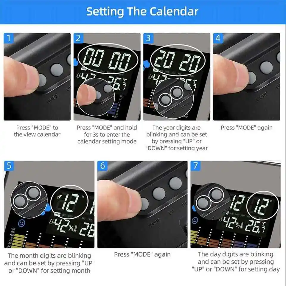 Color Screen Calendar Rotating Electronic Clock Digital Projection Alarm Clock
