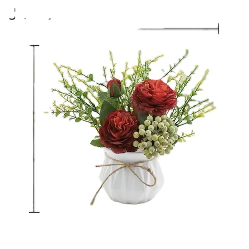 Indoor Decor Ceramic Planter Pot Plastic Rose White Pots Flower Pot With Drainage