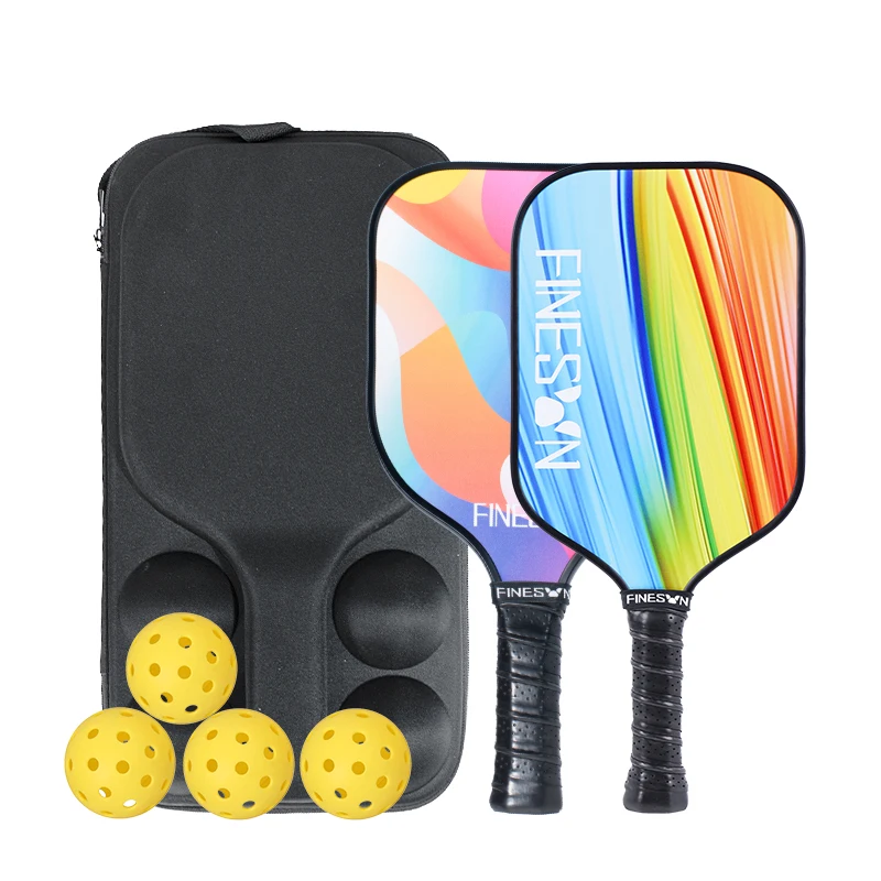 FINESUN Hot Selling USAPA Approved Glass Carbon Fiber Graphite Composite Pickleball Paddle Set Of 2 Pickleball Paddle
