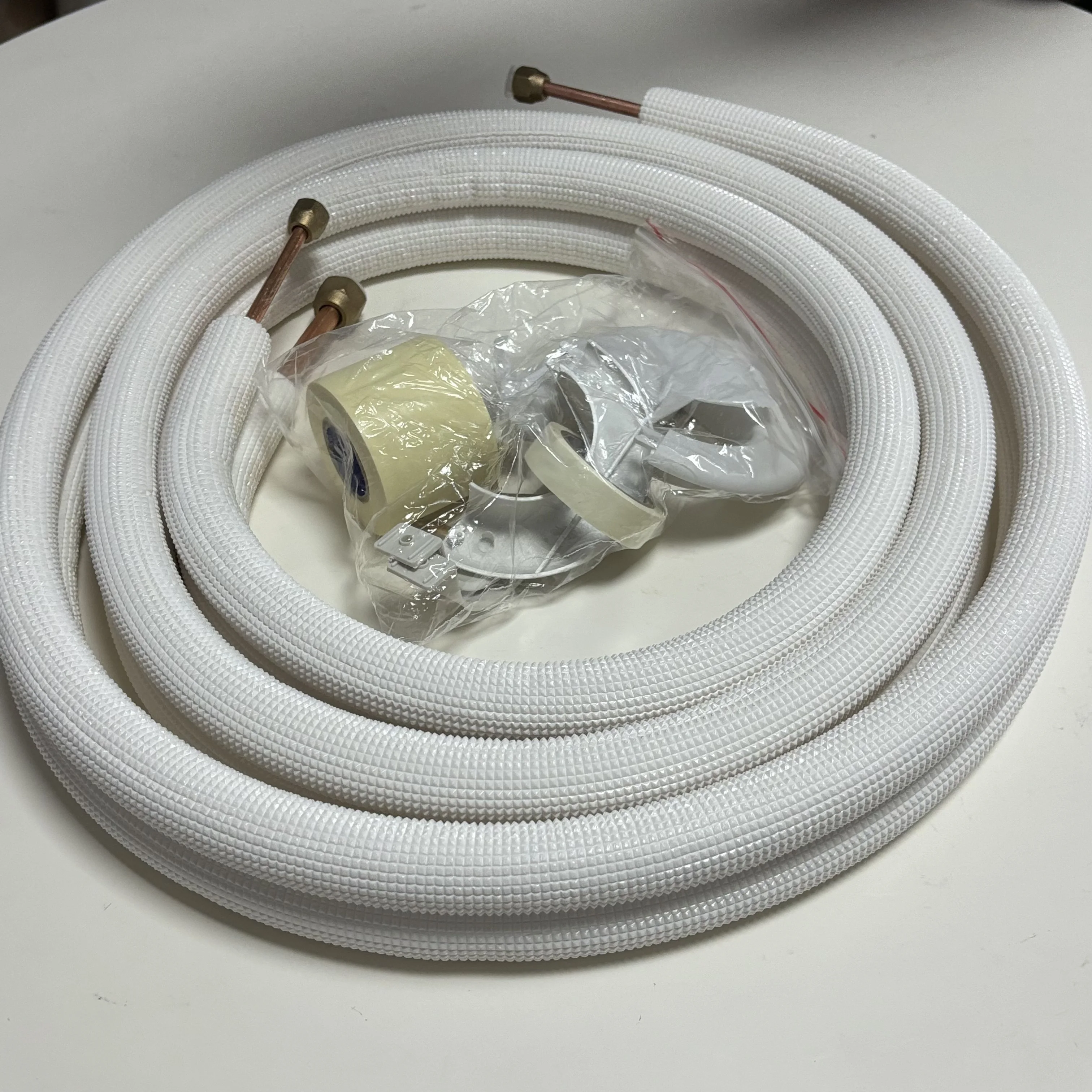 1/4+3/8 Air Conditioner Copper Tubes  Insulated Copper  Pair Coils Air Conditioning Tubes with White PE Insulation