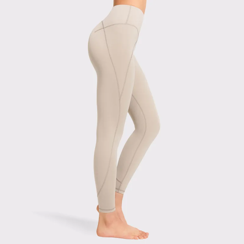 Lulu new style yoga pants high waist, nude, hip lift, quick dry solid color fitness pants sports running tight yoga suit woman