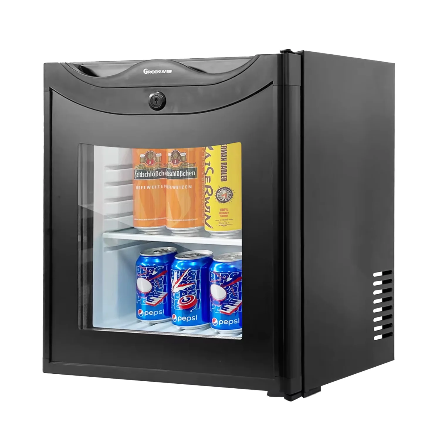 Black Mini Refrigerator Transparent Glass Door Commercial Compact Cosmetics Counter 25L Customized Car Mini Refrigerator