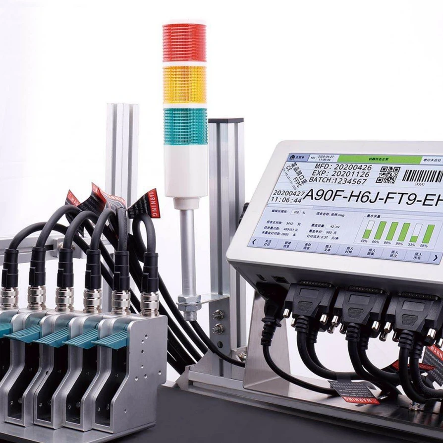 Touch Screen TIJ Inkjet Printer 12.7mm 25.4m Tij 2.5 Automatic Date Coding Printing Machine For Qr Code Data Time Logo