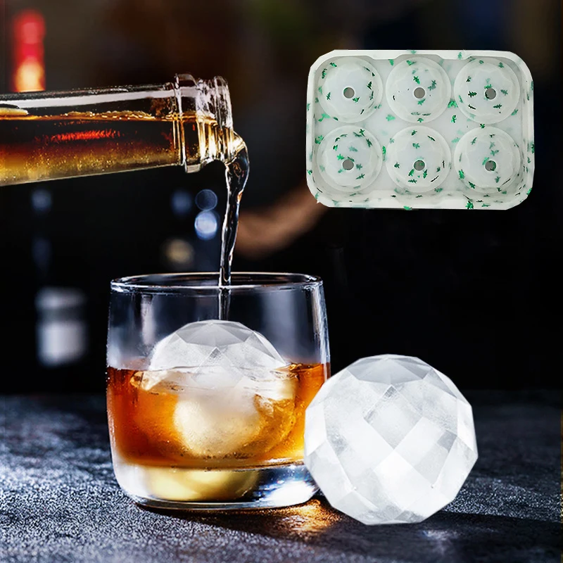 Eco-friendly 6 Cavity Easy to Demould Round Shape Non-toxic Food Grade Silicone Ice Ball Maker